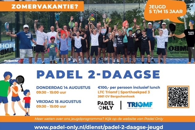 Padel 2-daagse jeugd 14 en 15 augustus
