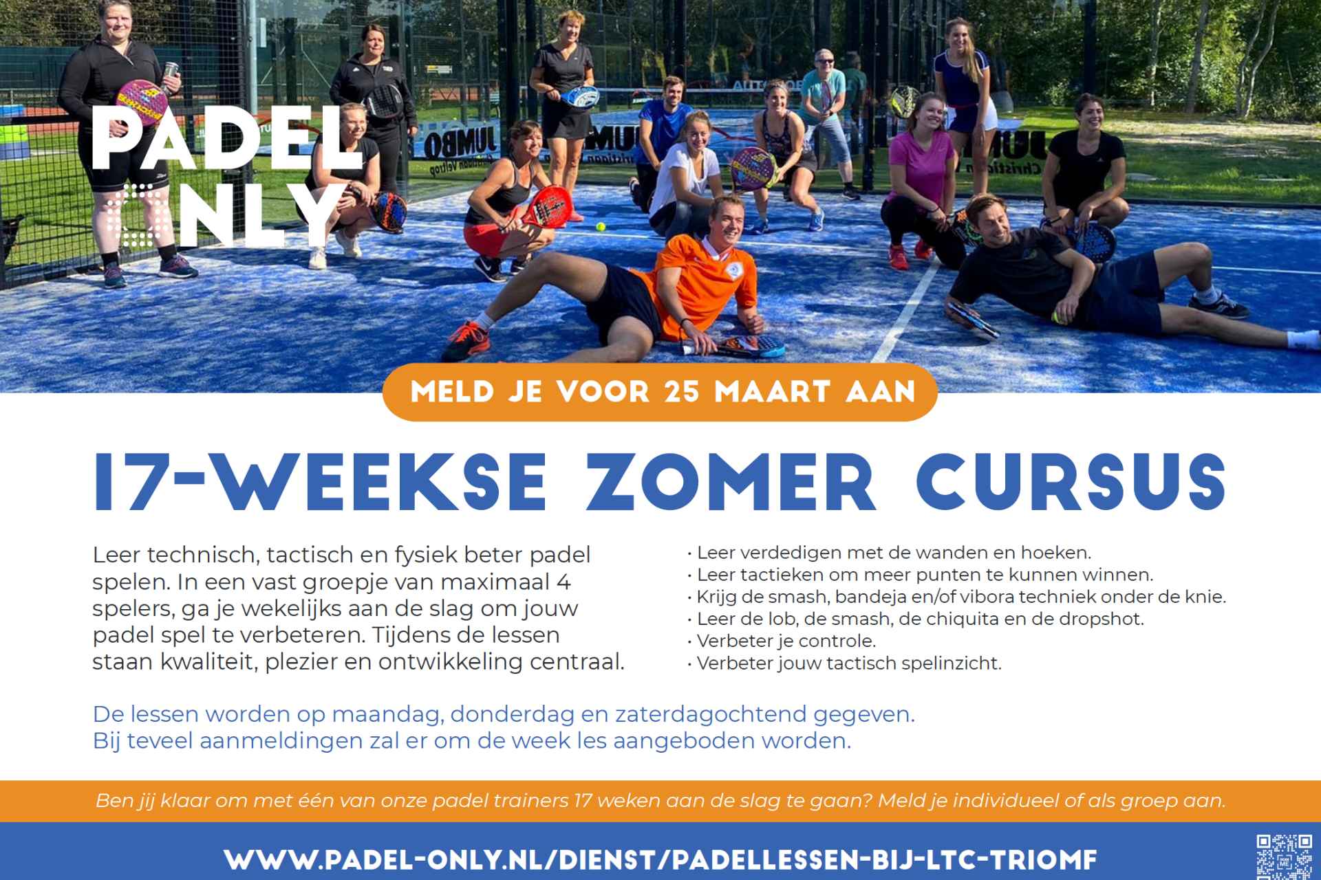 Inschrijving zomercursus padel geopend